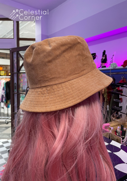 Brown Cord Bucket Hat