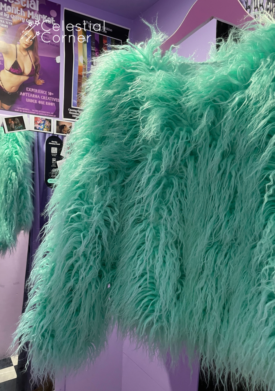 Pastel Green Fluffy Jacket