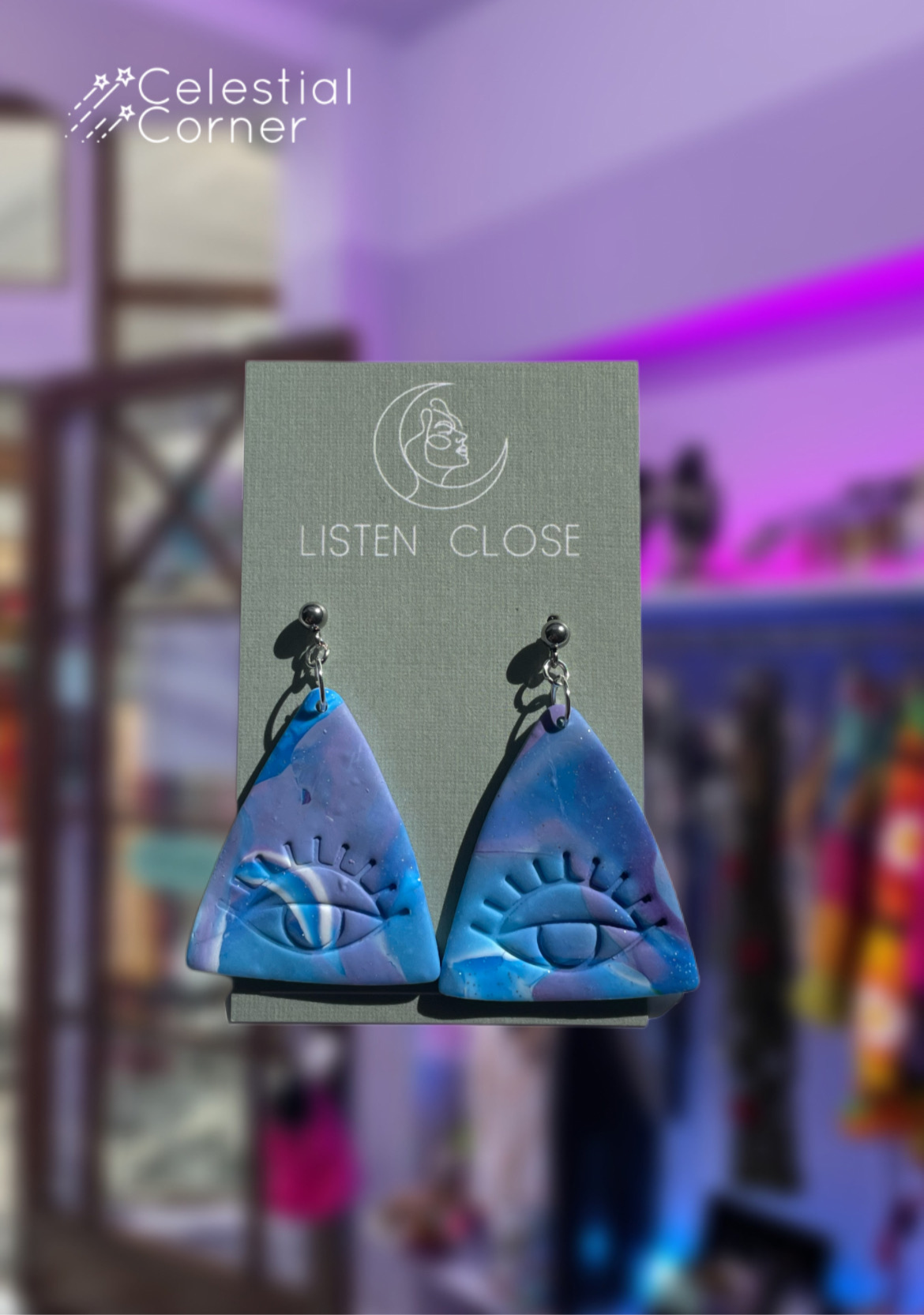 Purple & Blue Third Eye Earrings