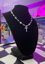 Load image into Gallery viewer, Simple Translucent Bead Cross Necklace
