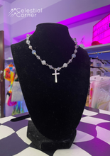 Load image into Gallery viewer, Simple Translucent Bead Cross Necklace
