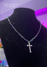 Load image into Gallery viewer, Purple Cross Necklace
