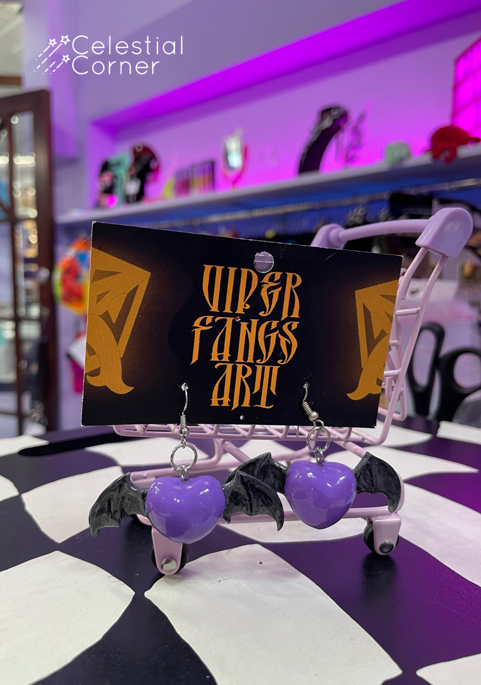 Monster High Purple Heart Earrings