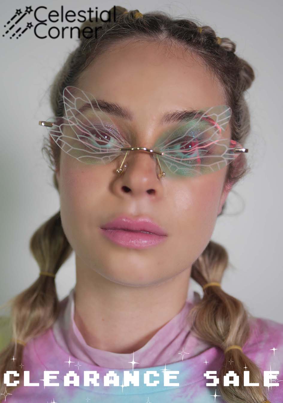 Fairy Wing Glasses Iridescent Pink