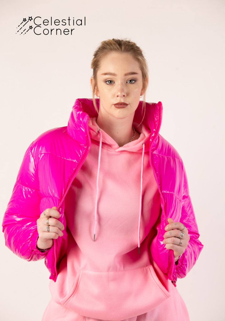 Colourful sales puffer jacket